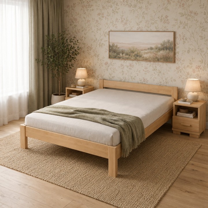 Łóżko sosnowe AMETYST 2/1 wymiar 80x190