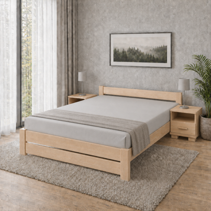 Łóżko sosnowe AMETYST 2/2 wymiar 100x200