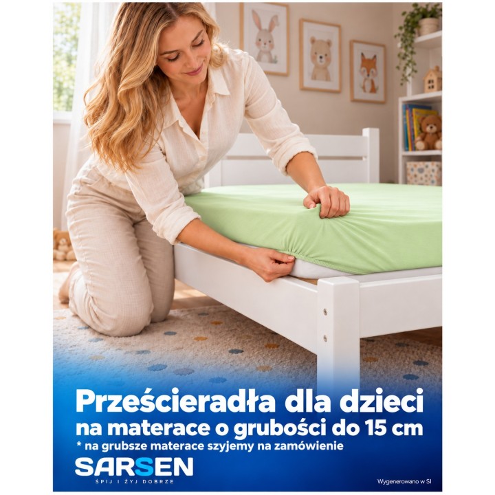 Prześcieradło bawełniane jersey 170x80 z gumką KOLORY
