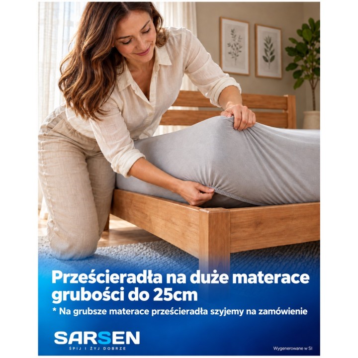Prześcieradło bawełniane jersey 140x200 z gumką KOLORY