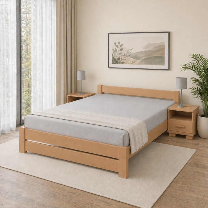 Łóżko bukowe AMETYST 2/2 wymiar 90x200